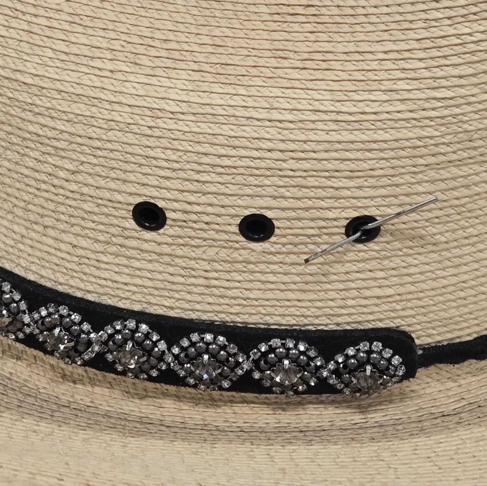 Sun Body Hat Houston Texas Handcrafted Palm Straw Havana Hat 7 1/8‎ ( 57 )